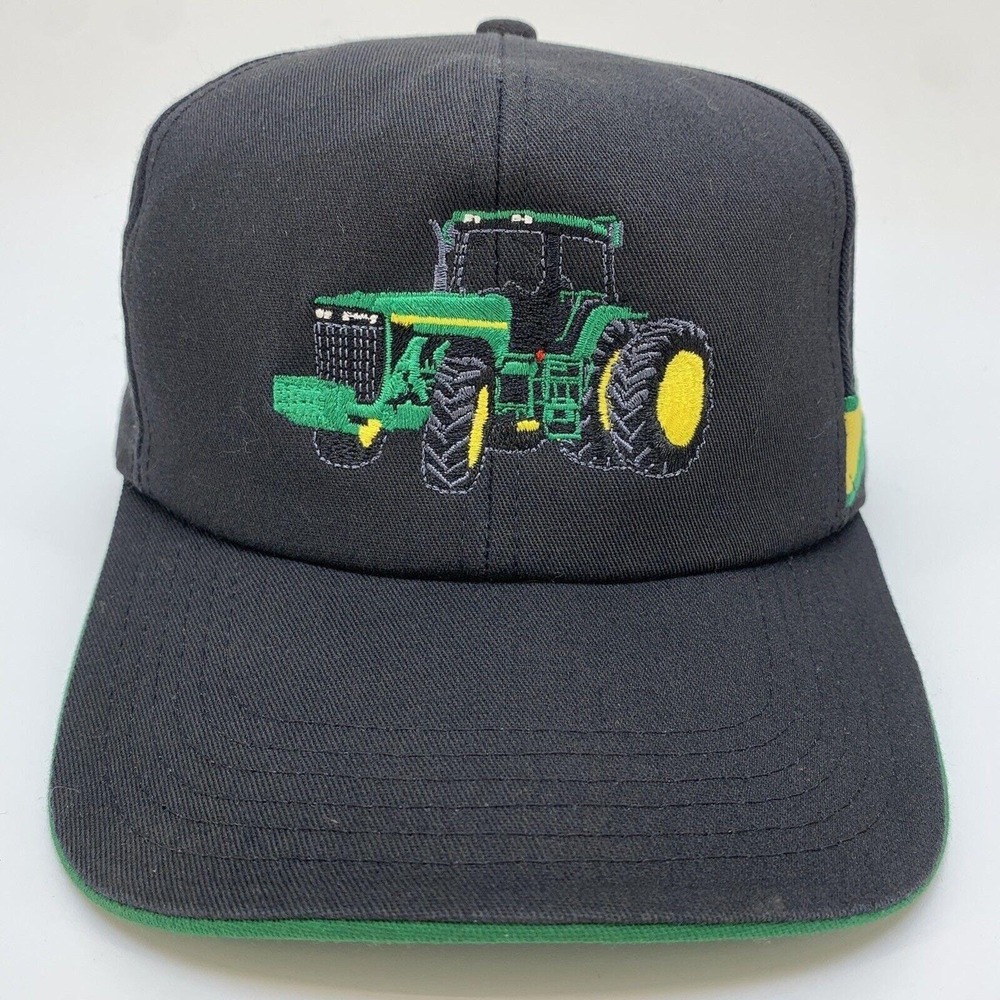 John Deere Tractor Cap Hat Embroidered‎ Tractor with John Deere Banner on Side